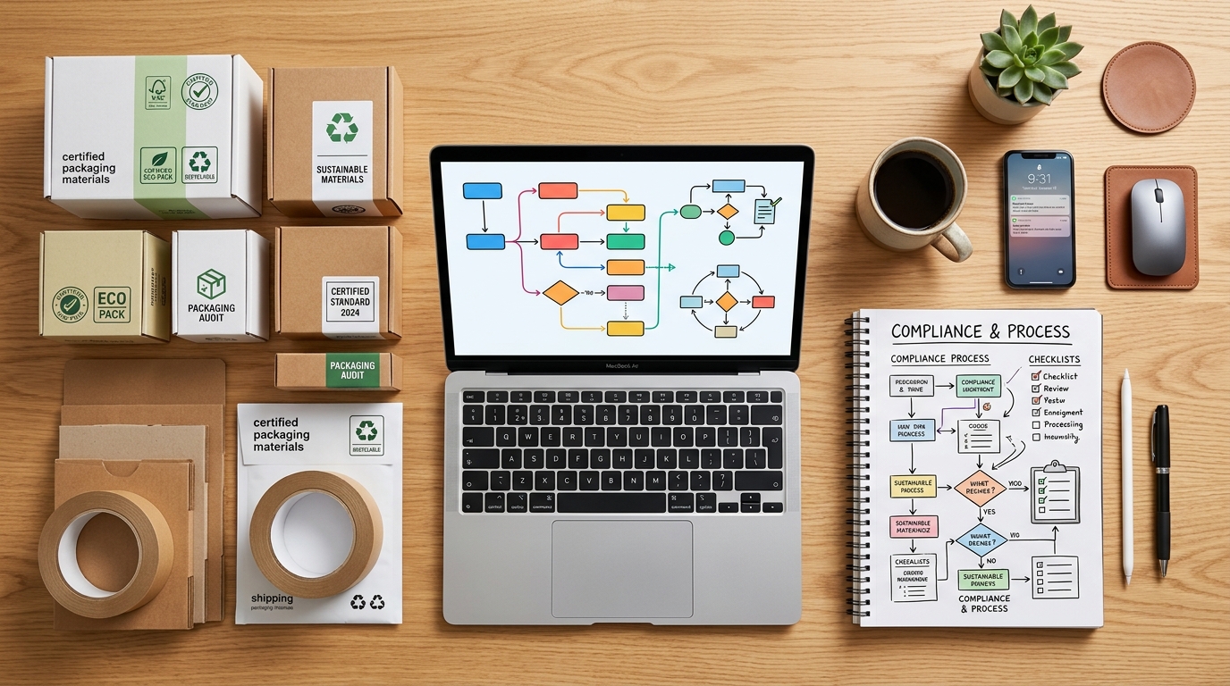 Diagram showing how master data quality, material certification, and timely reporting prevent hidden compliance costs · AI-generated